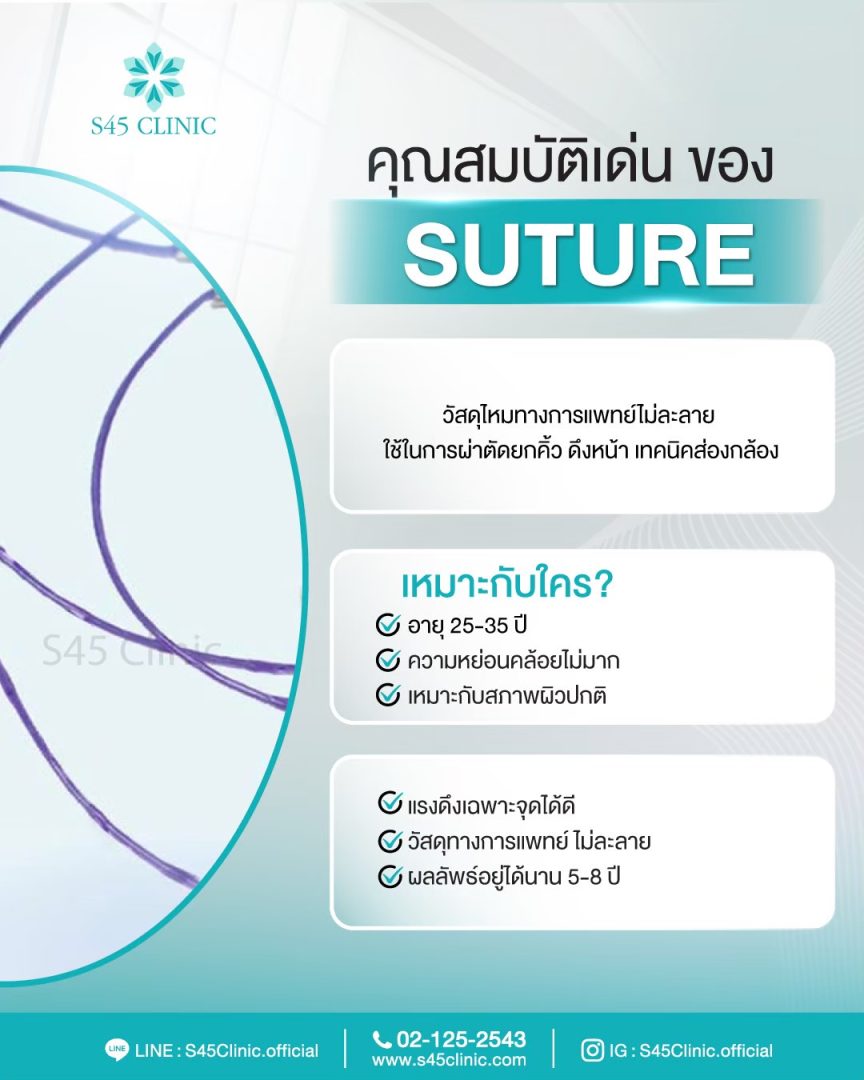 suture ไหมไม่ละลาย ยกคิ้ว ส่องกล้อง