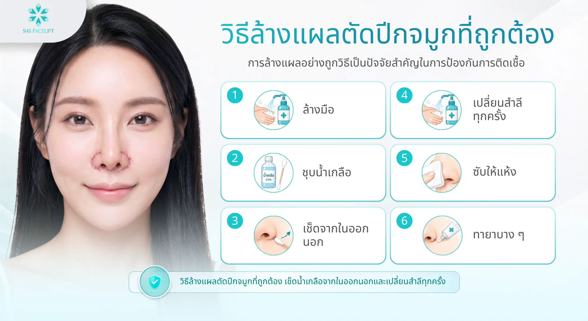 แผลตัดปีกจมูกเป็นหนอง วิธีล้างแผล