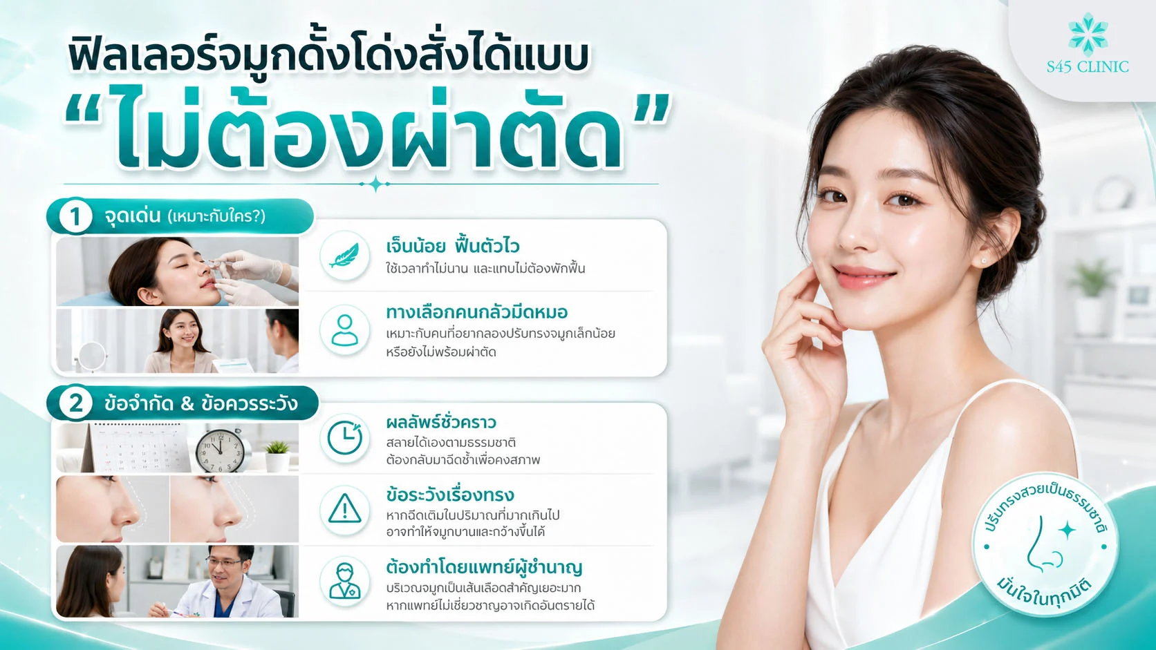 ฟิลเลอร์และร้อยไหมจมูก ทางเลือกเพิ่มความโด่งแบบไม่ผ่าตัด