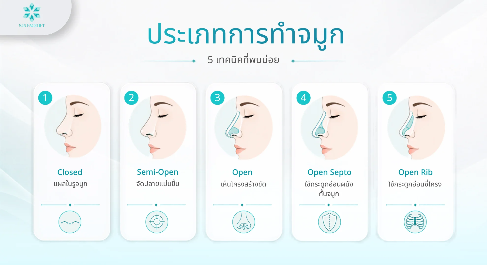 ทำจมูกราคา ประเภทการทำ