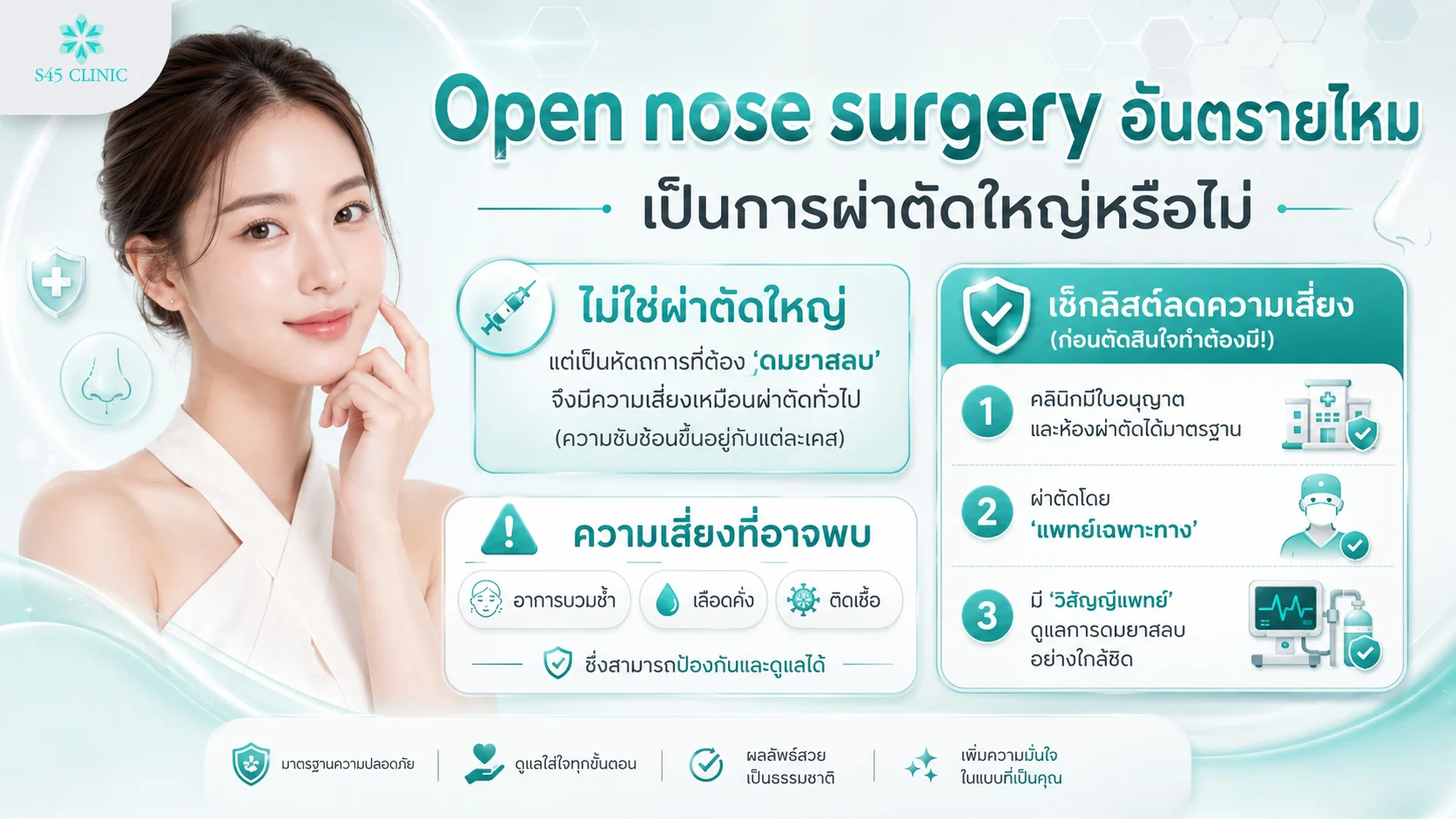 Open nose surgery อันตรายไหม เป็นการผ่าตัดใหญ่หรือไม่ ปัจจัยด้านความเสี่ยง