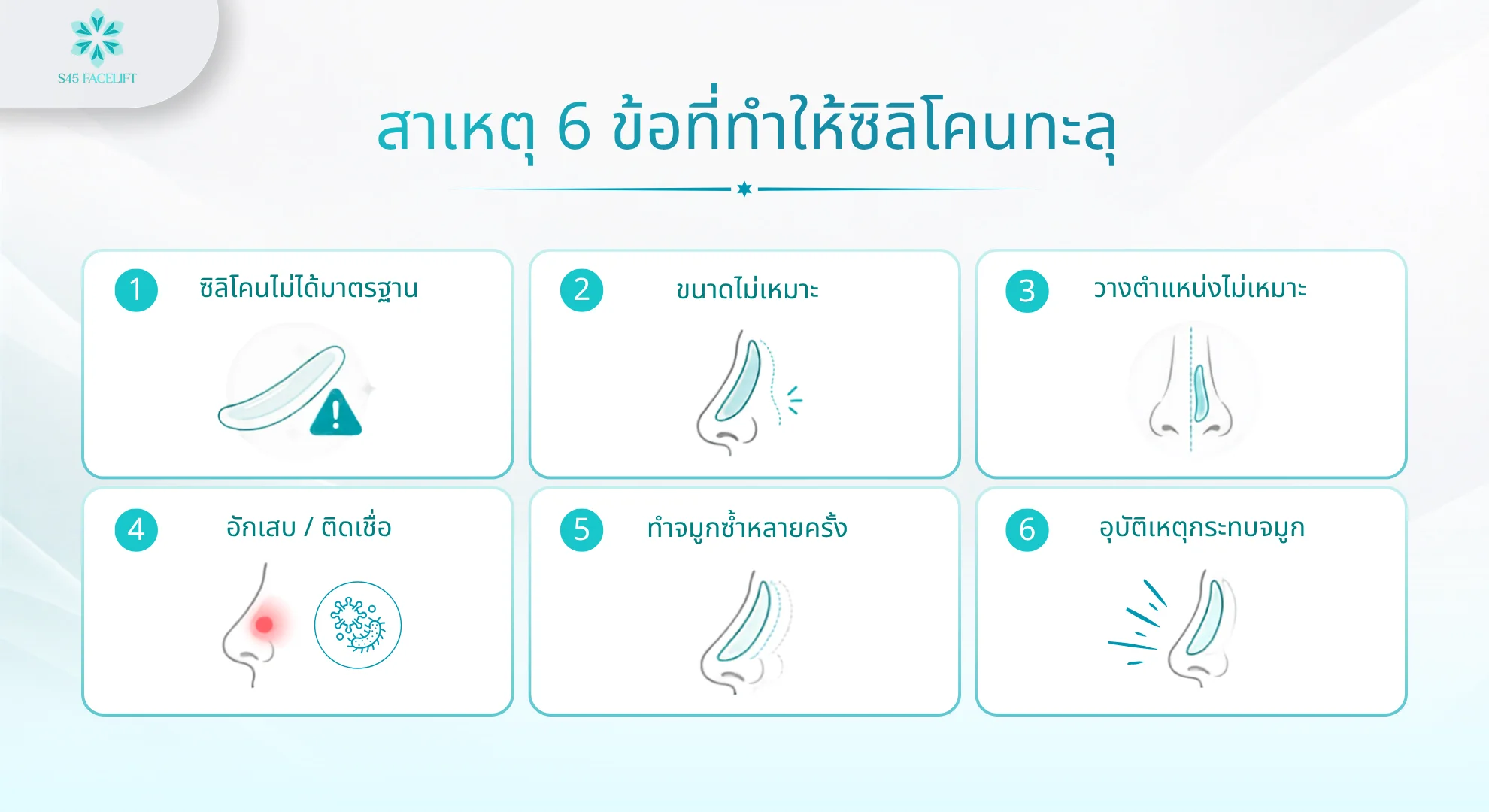 ซิลิโคนทะลุในรูจมูก สาเหตุ