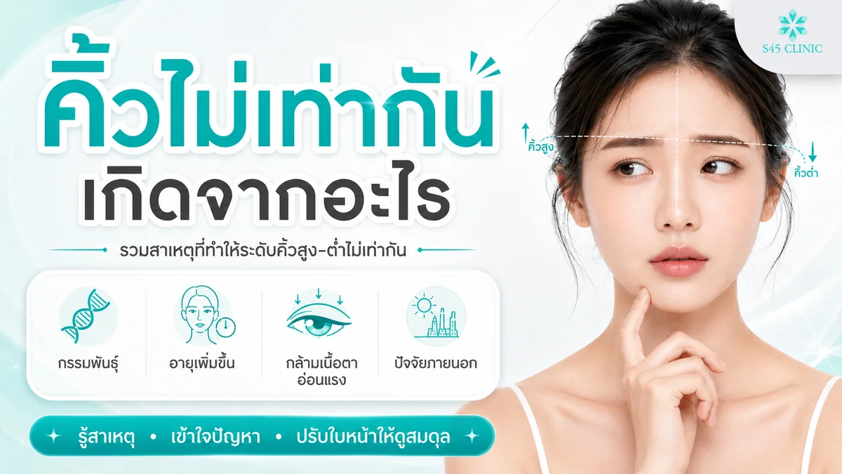 5 สาเหตุของคิ้วไม่เท่ากัน กรรมพันธุ์ อายุ กล้ามเนื้อตาอ่อนแรง ศัลยกรรม อุบัติเหตุ