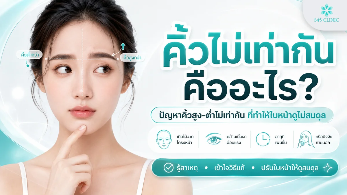 ลักษณะคิ้วไม่เท่ากัน คิ้วสองข้างอยู่ในระดับสูงต่ำและทรงต่างกัน