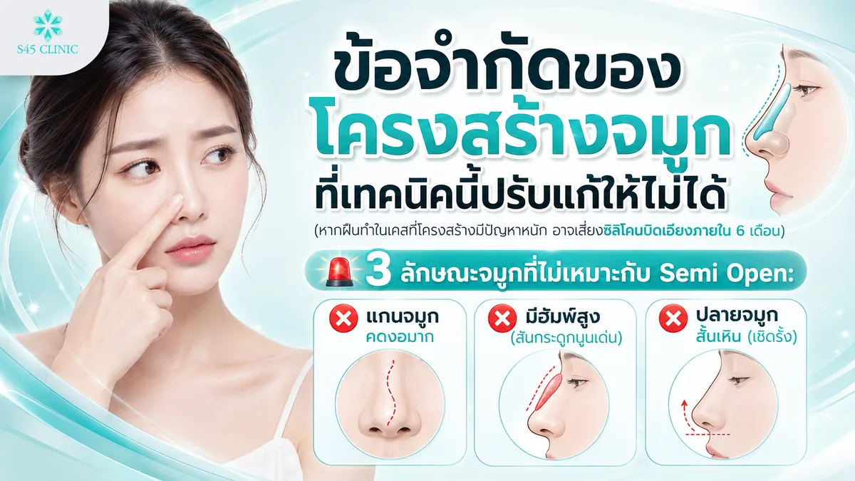 ลักษณะทรงจมูกที่ไม่สามารถปรับด้วยเทคนิค Semi open