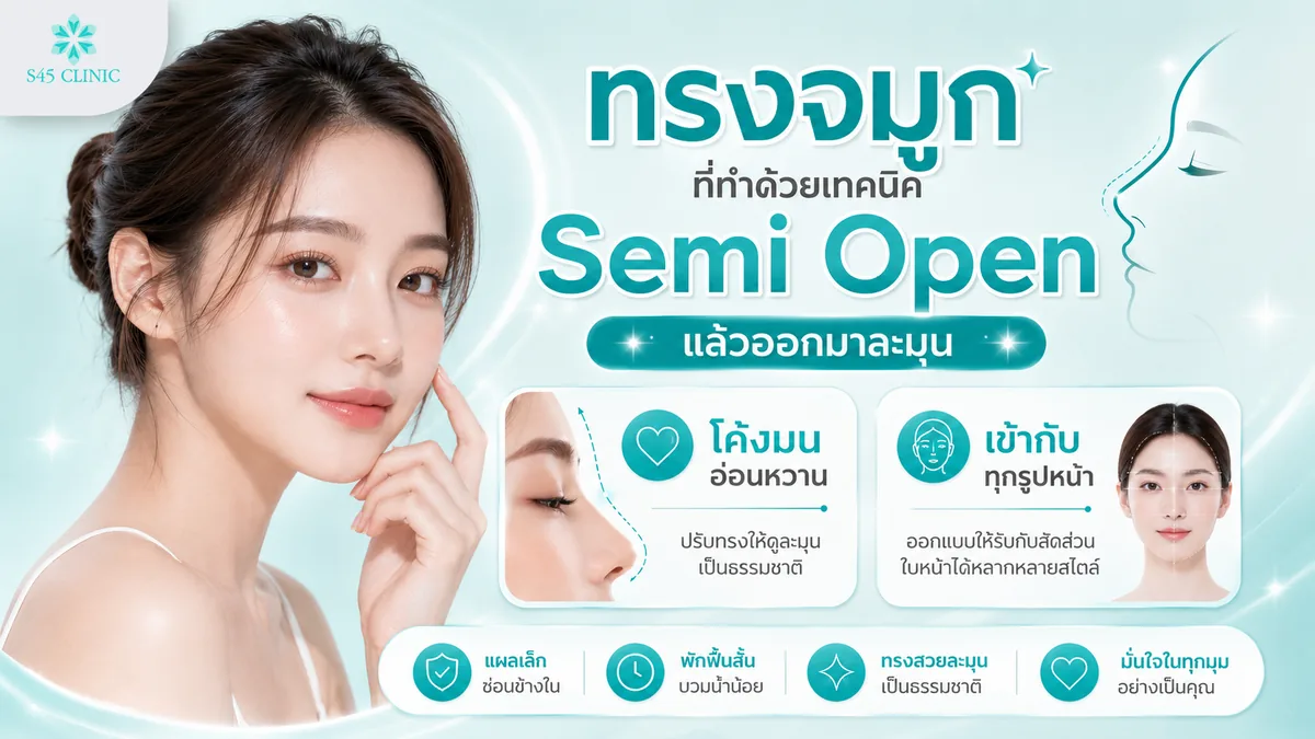 ทรงจมูกที่ปรับได้ด้วยเทคนิค Semi Open
