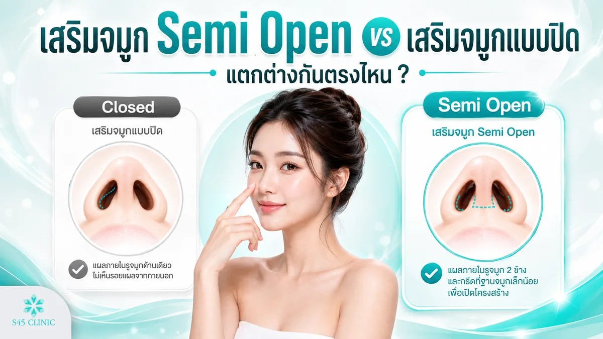 เสริมจมูก Semi Open vs เสริมจมูกแบบปิด แตกต่างกันตรงไหน