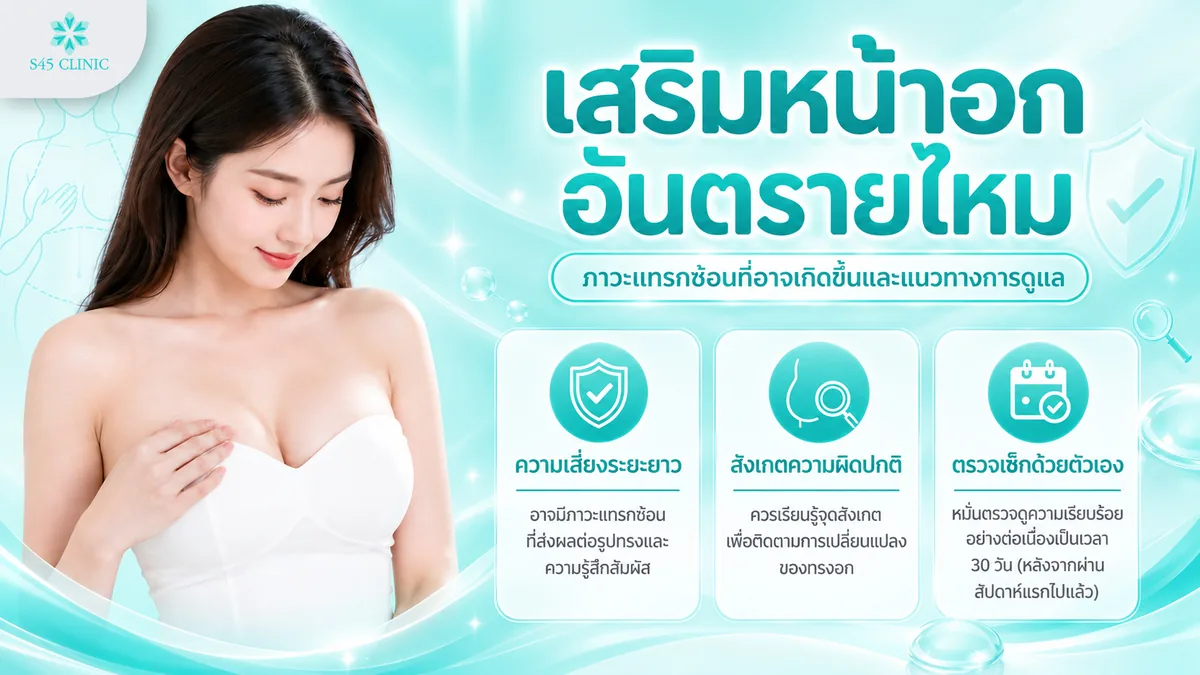 เสริมหน้าอก อันตรายไหม ภาวะแทรกซ้อนที่อาจเกิดขึ้นและแนวทางการดูแล
