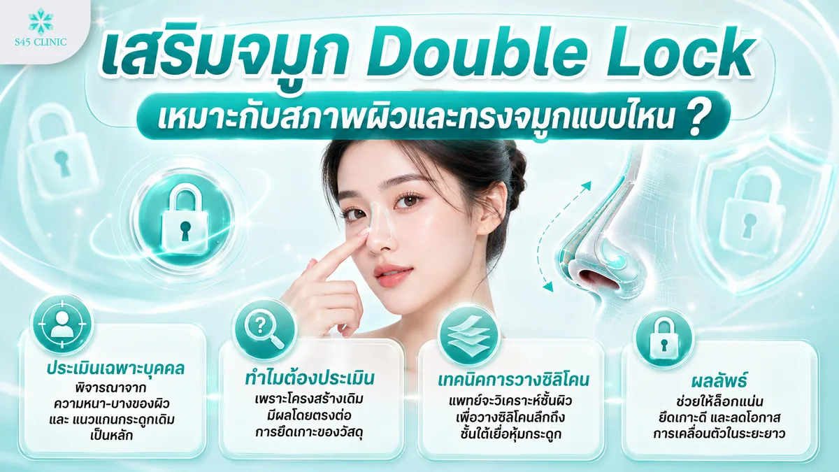 เสริมจมูก Double Lock เหมาะกับสภาพผิวและทรงจมูกแบบไหน ประเมินความหนาบางของผิวและแนวแกนกระดูกเดิม