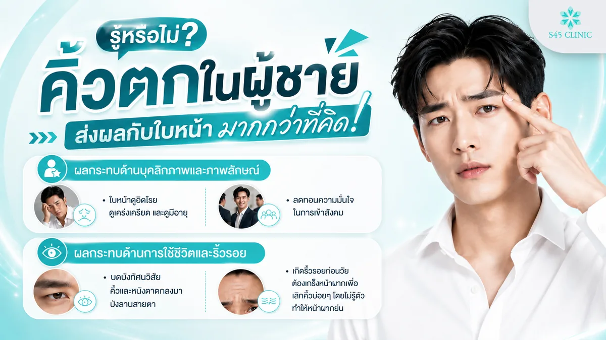 คิ้วตกในผู้ชาย ส่งผลกับใบหน้าทั้งบุคลิกภาพ ลานสายตา และริ้วรอยหน้าผาก